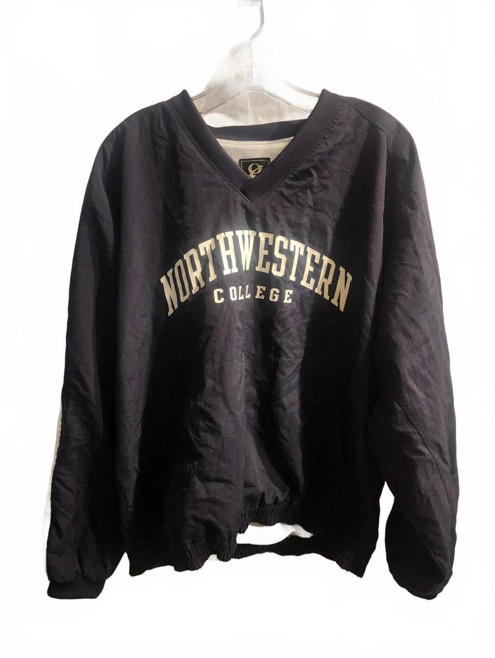 Gear for Sports Navy Pullover Northwestern College Nylon Jacket. Mens Size Large